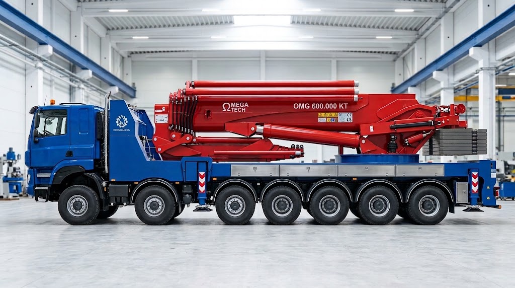 Omega Tech OMG 600.000 KT yedi dingilli ağır hizmet vinci